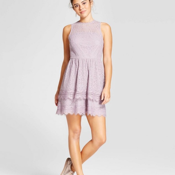 Xhilaration Dresses & Skirts - NWT Double Lace Fit & Flare Dress, Lavender, Med